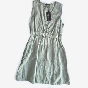 Italian Linen Sage Mini Dress